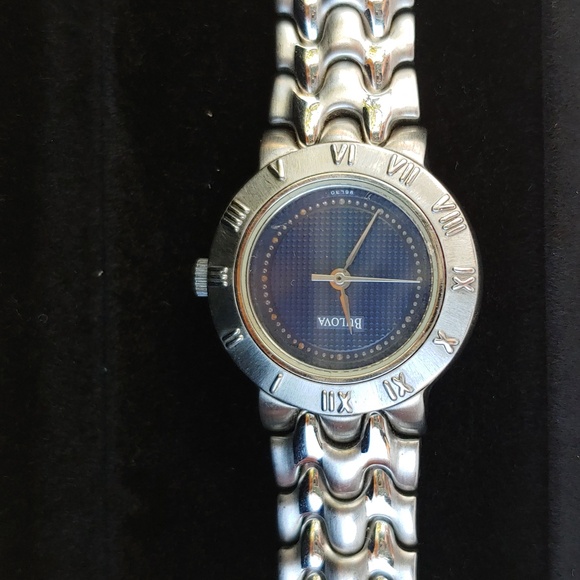 Bulova Women's Stainless Steel Blue Dial Watch with 7 Inch Link Band - Picture 3 of 13